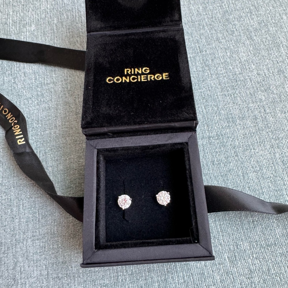 Ring Concierge 2tcw Lab Diamond Stud Earrings 14k White Gold